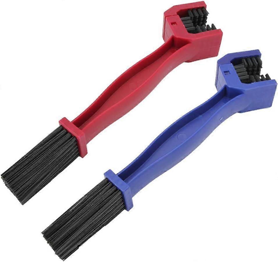 2-Pack Chain Cleaning Brush for Bicycle, Car & Motorcycle, Red/Blue