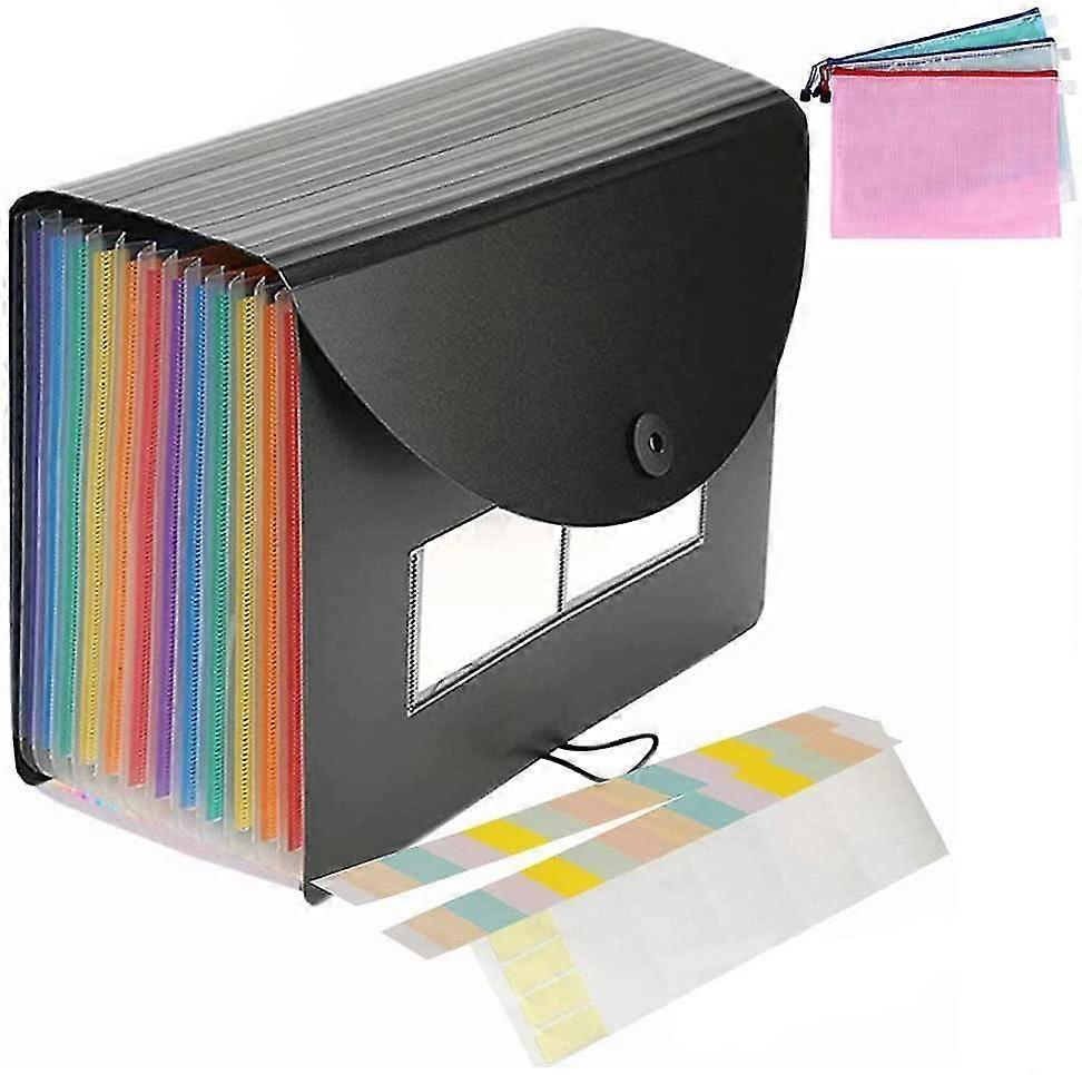 Large Capicity 24 Pockets A4 Accordian File Organizer With Expandable Cover