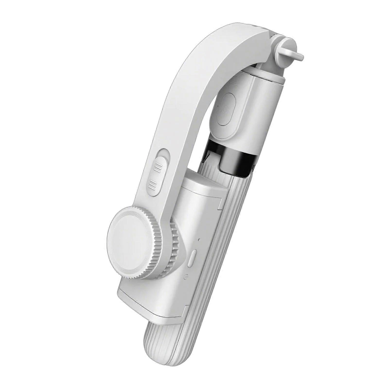 L08 Selfie Stick 5-Section Adjustable Tripod Bluetooth-compatible Remote Control Selfie Aluminum Alloy Phone Stand White