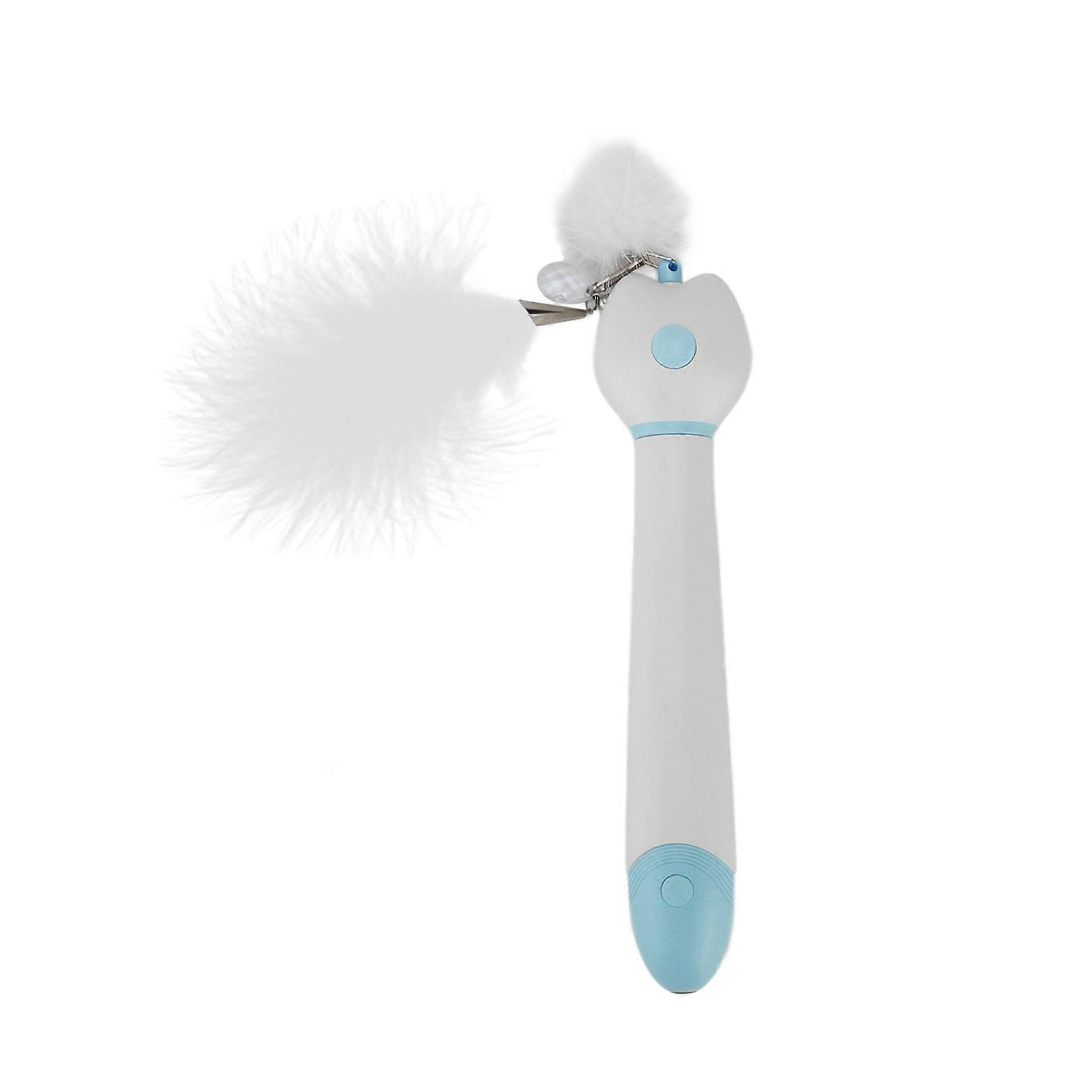 Funny Cat Laser Pointer Indoor Toy with Feather and LED Light, Multifunctional Puzzle Fishing Rod Design
