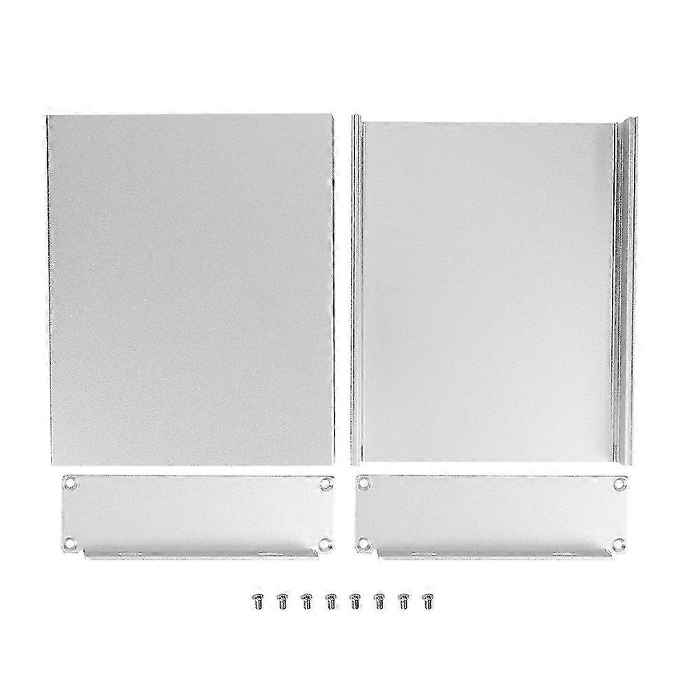 الألومنيوم الضميمة تقسيم لوحة الدوائر التبديد الحرارة محمية صندوق الكهرباء المحمي 33x114x140mmالساتان الفضة بيند