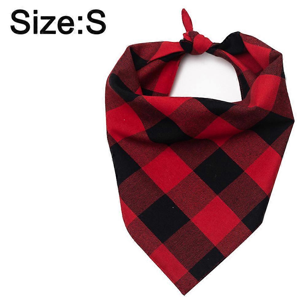 Pet bib saliva towel triangle bib red checked dog handkerchief