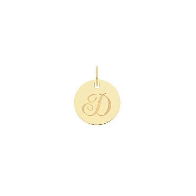 Ciondolo iniziale rotondo in oro giallo 9ct PN923/D