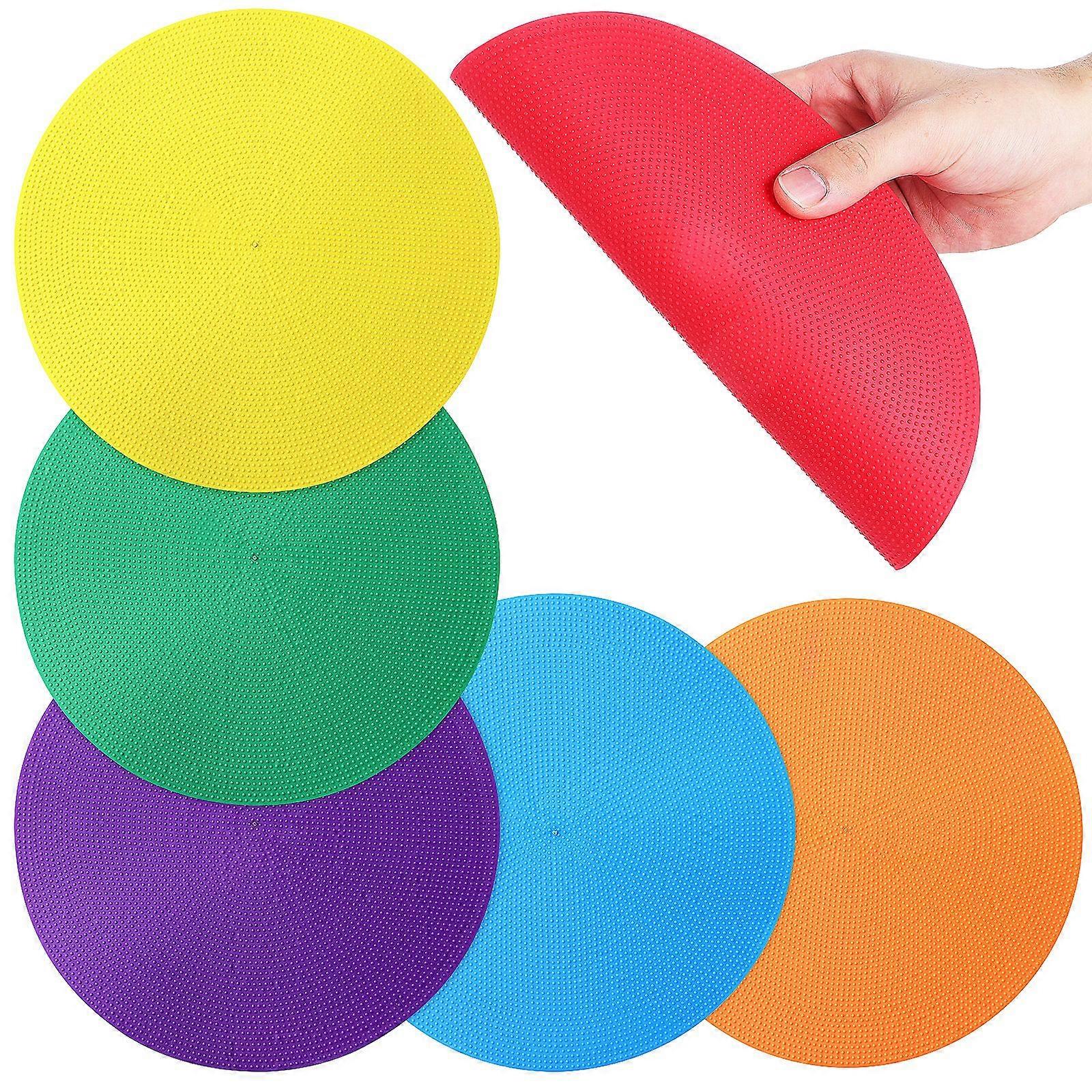 6pcs Spot Markers Agility Dots Gym Training Floor Markers Dancer Dots Circular Colored Markers Flat Cones For Sports Training