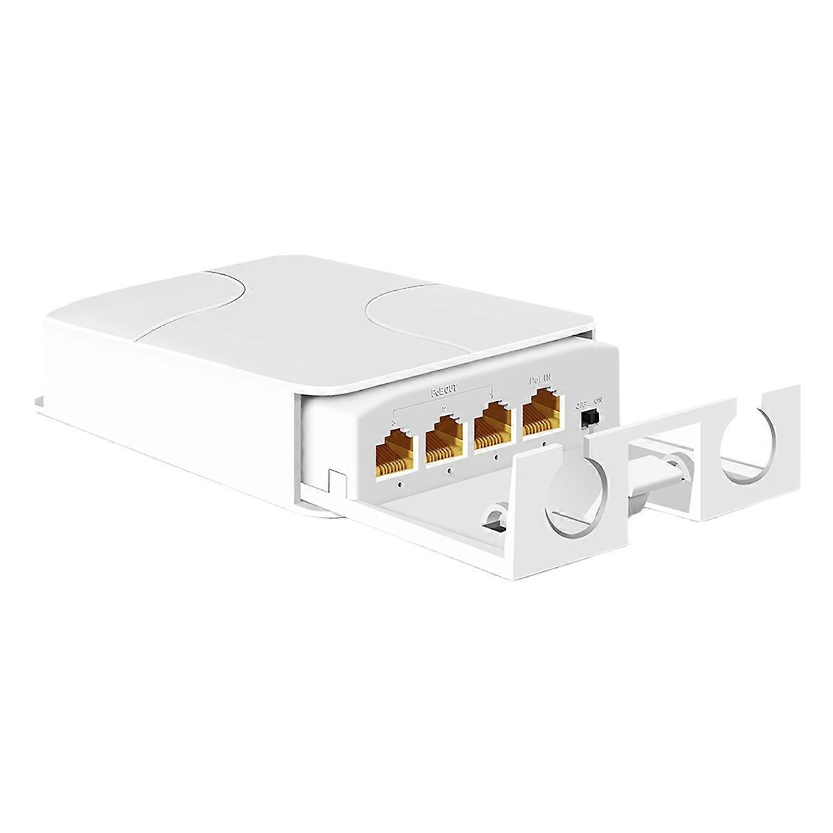 4-Port IP55 udendørs vandtæt POE-repeater 1 til 3 netværksswitch PoE-forlænger til IP-kameraer