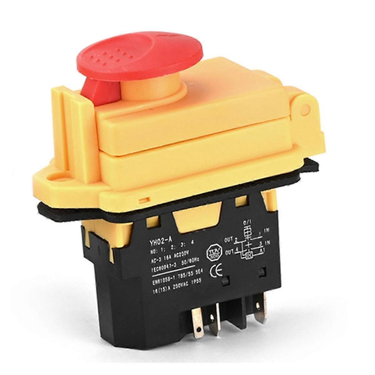 YH02-A Electromagnetic Switch 250V 5PIN Start Push Button for Machine