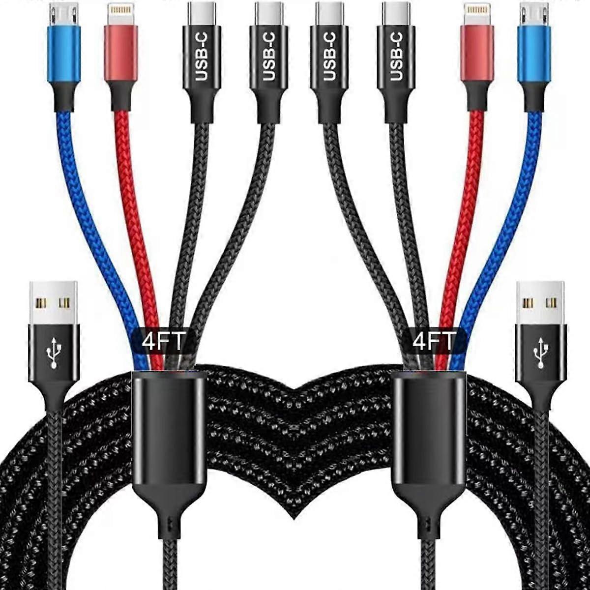 2 Pack Nylon Braided Charging Cable 4FT for Fast Phone Charging and Multiple Device Compatibility, Durable and Tangle-Free