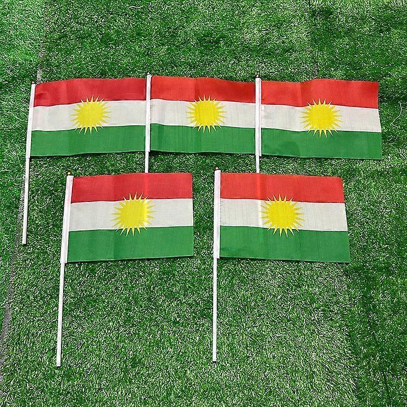 דגל יד כורדי 10/50/100 יחידות 21*14 ס"מ יד כורדית מנופפת בדגלים עם מוט פלסטיק לפעילות ספורטיבית עיצוב הבית