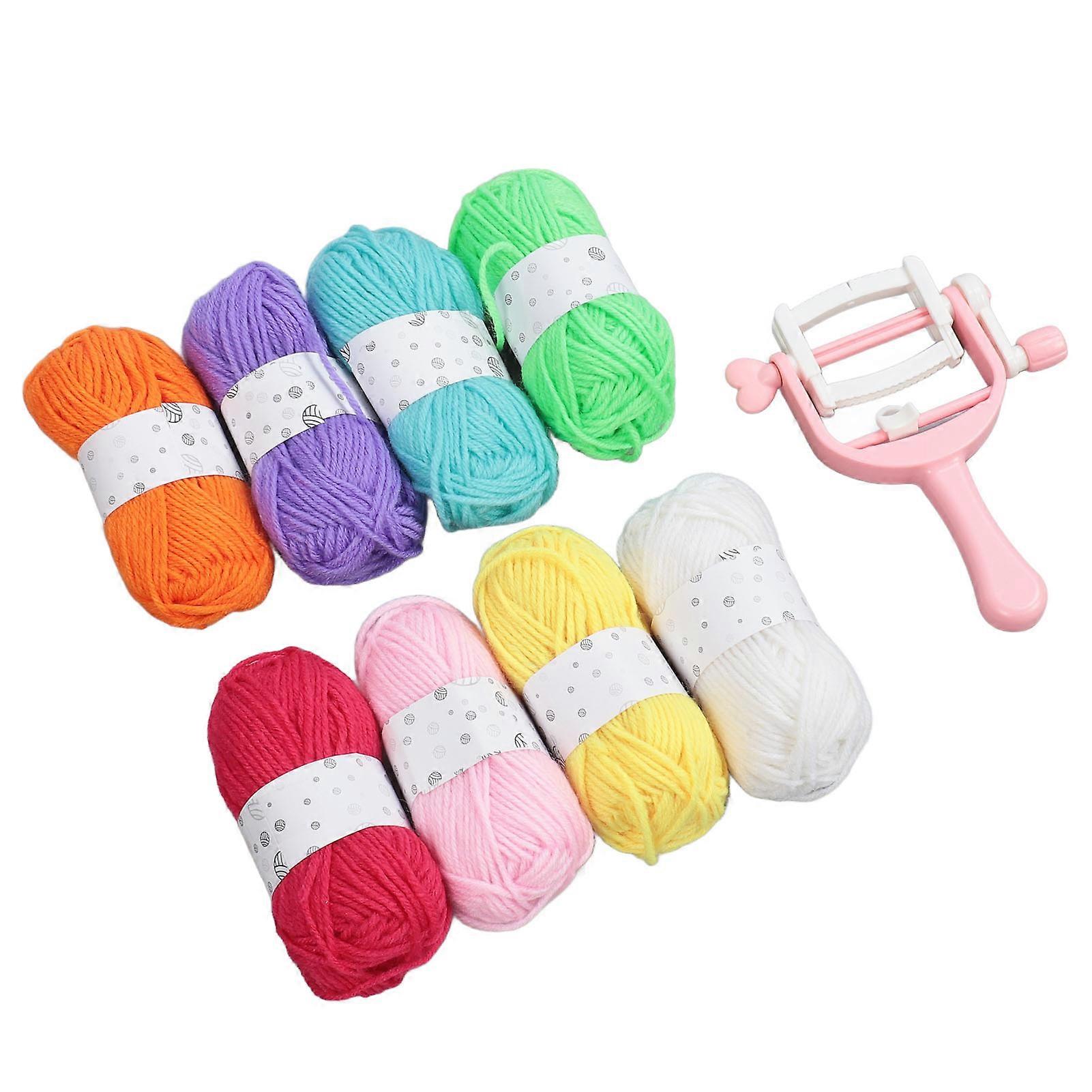 Tassel Maker Handheld Portable Time Saving Pom Pom Maker with 8 Yarn Ball for Kids Adults DIY Craft 