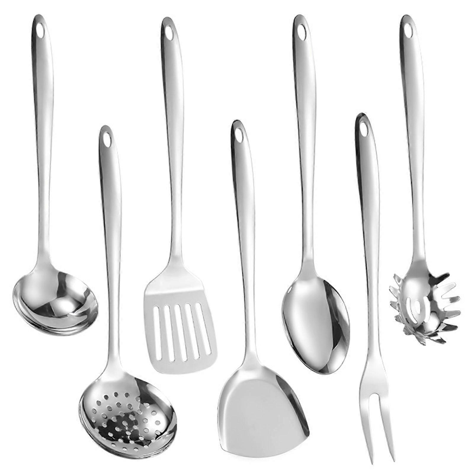 7 PCS Kitchen Utensils Set Professional Steel Stainless Multipurpose Cooking Accessories for Cooking
