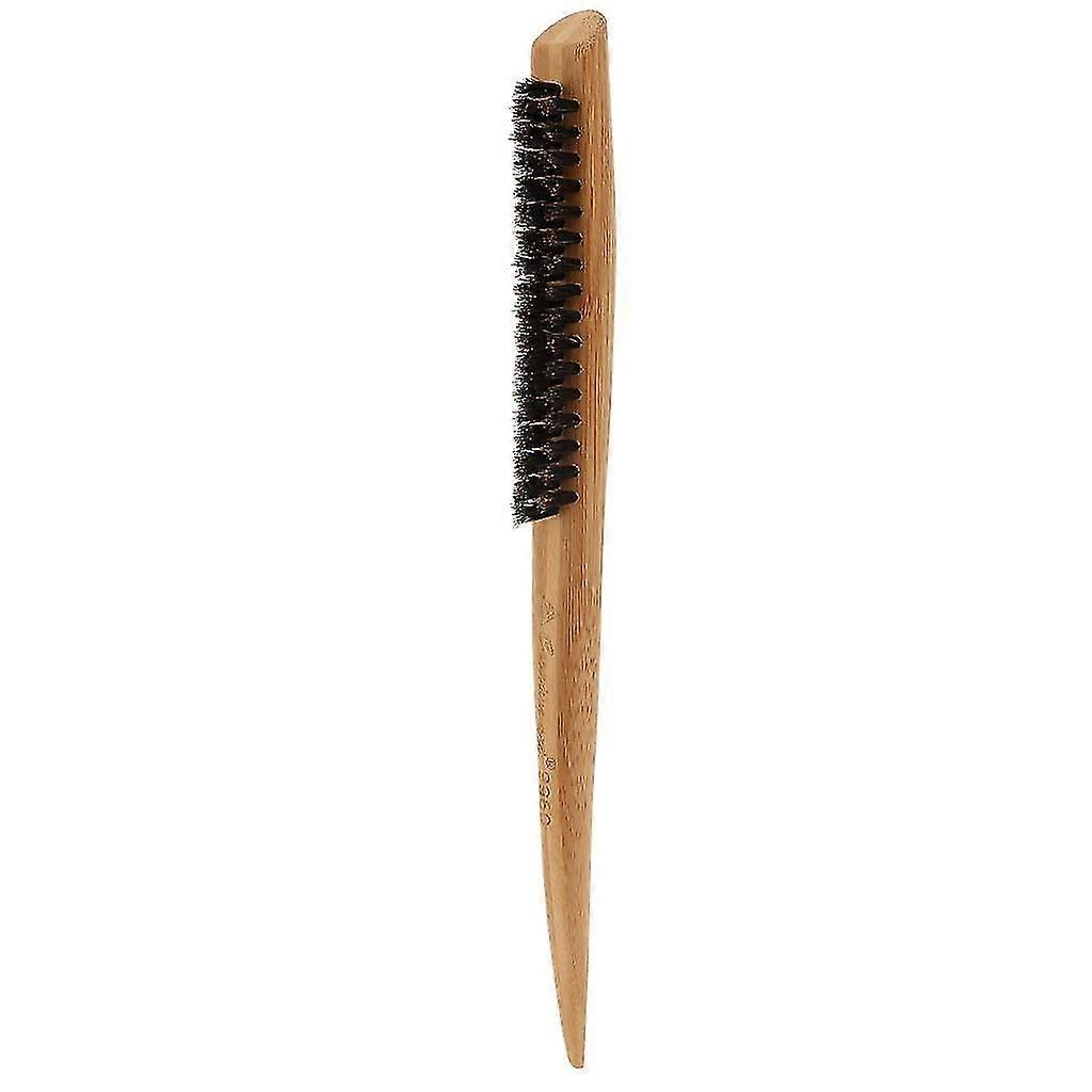 Wood Handle Nylon Bristle 3 Rows Teasing Comb Brush Back Combing Brush 24cm
