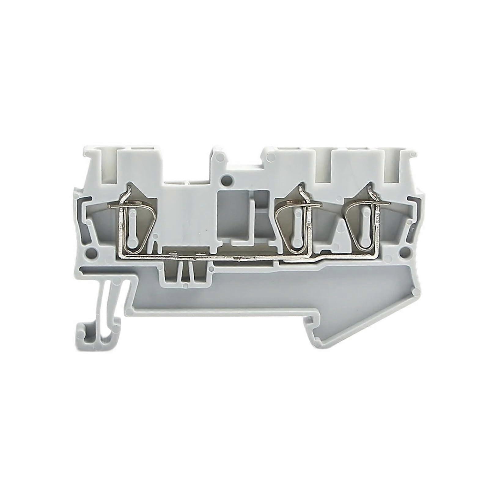10Pcs ST-2.5-Twin Din Rail Terminal Block Connector Electrical Wiring Pull Type 3-Conductor Wire Conductor Terminal Block