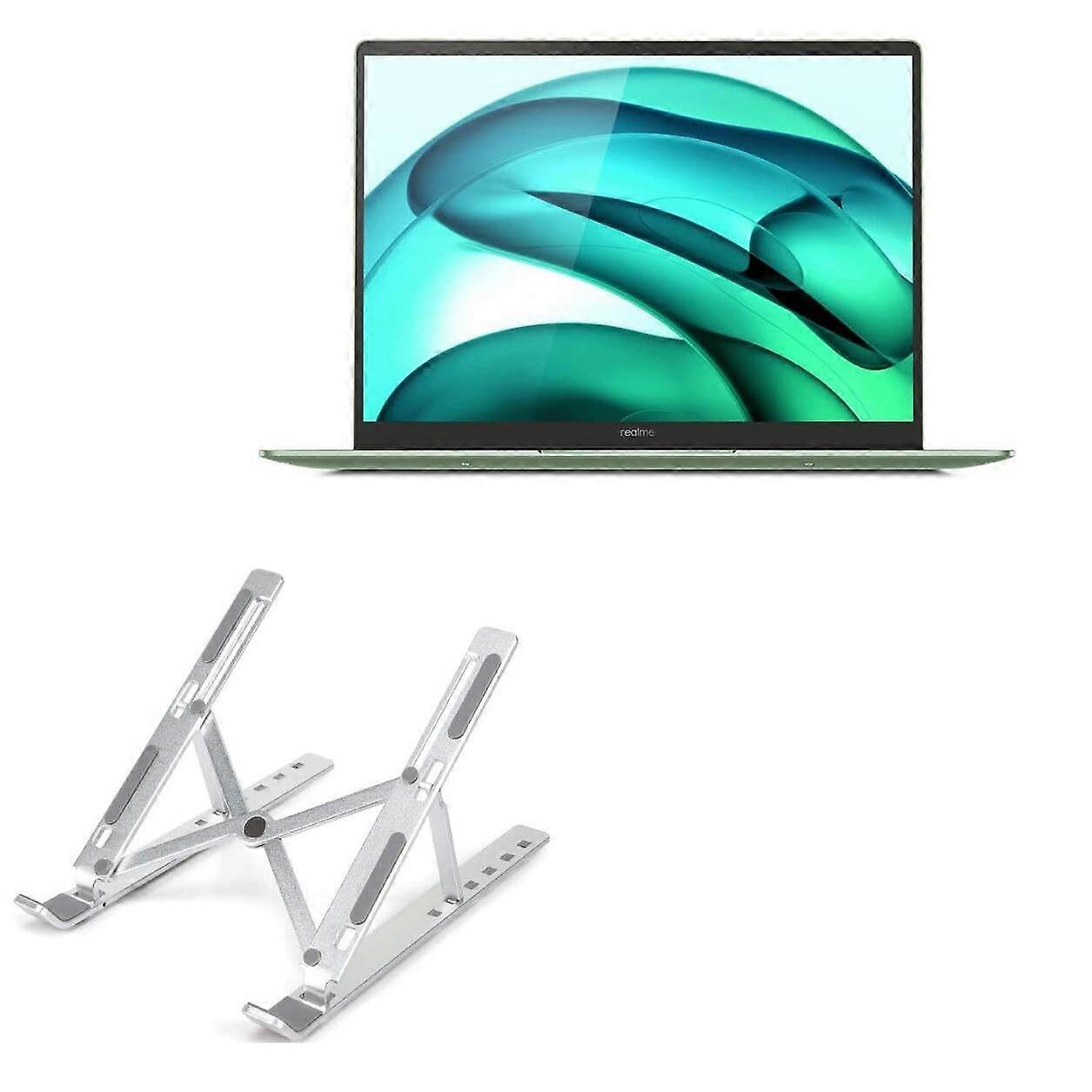 Compatible Stands and Docks for Realme Book Prime - Compact QuickSwitch Multi-Angle Viewing Laptop Stand in Metallic Silver