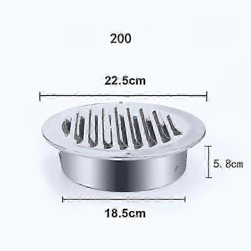 Utvendig rund luftventilgrill 75mm - Ventilasjonshette i rustfritt stål