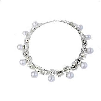 Rhinestone Cat Collar, Rhinestone Dog Collar and Pearl Dog Necklace Bling Rhinestone Pet Collar for Puppy Cat Wedding Birthday Party (L)