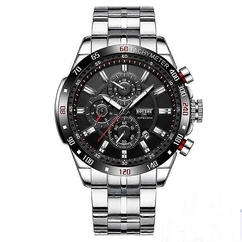 Boyzhe Men Sport Automatic Mechanical Wrist Watch 3 Bar Waterproof Multifunction Display Luminous Hands Male Watches relogio