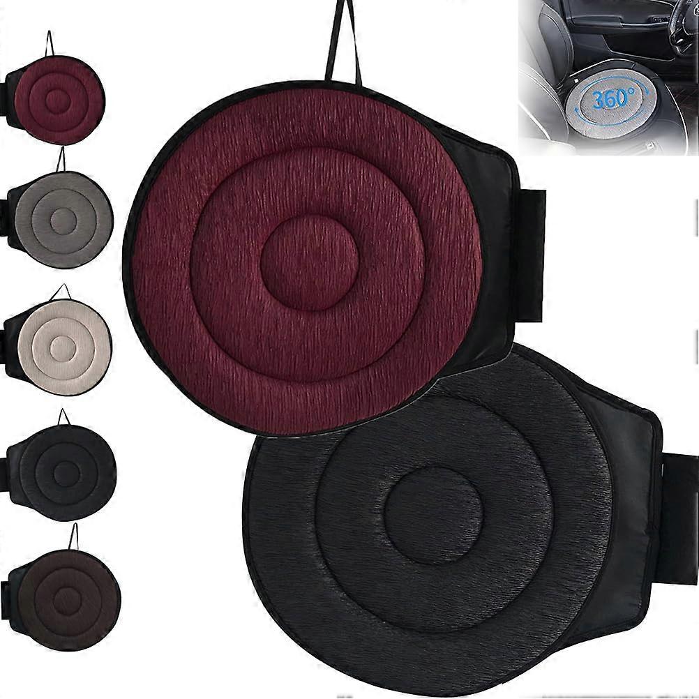 360 Rotating Seat Cushion for Car, Portable Memory Foam Pad for Elderly Support, 360-Degree Rotating Black Red Cushion
