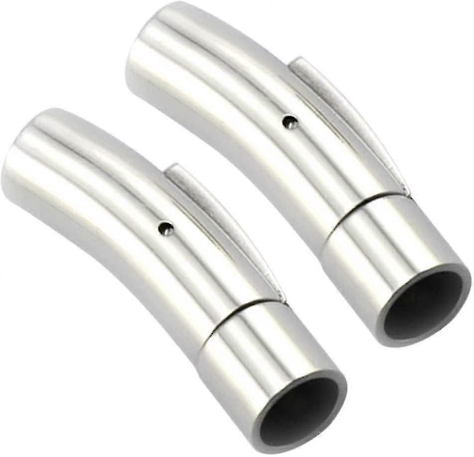 2 Round Less Steel Clasps - Diameter 6 Mm - Ideal For