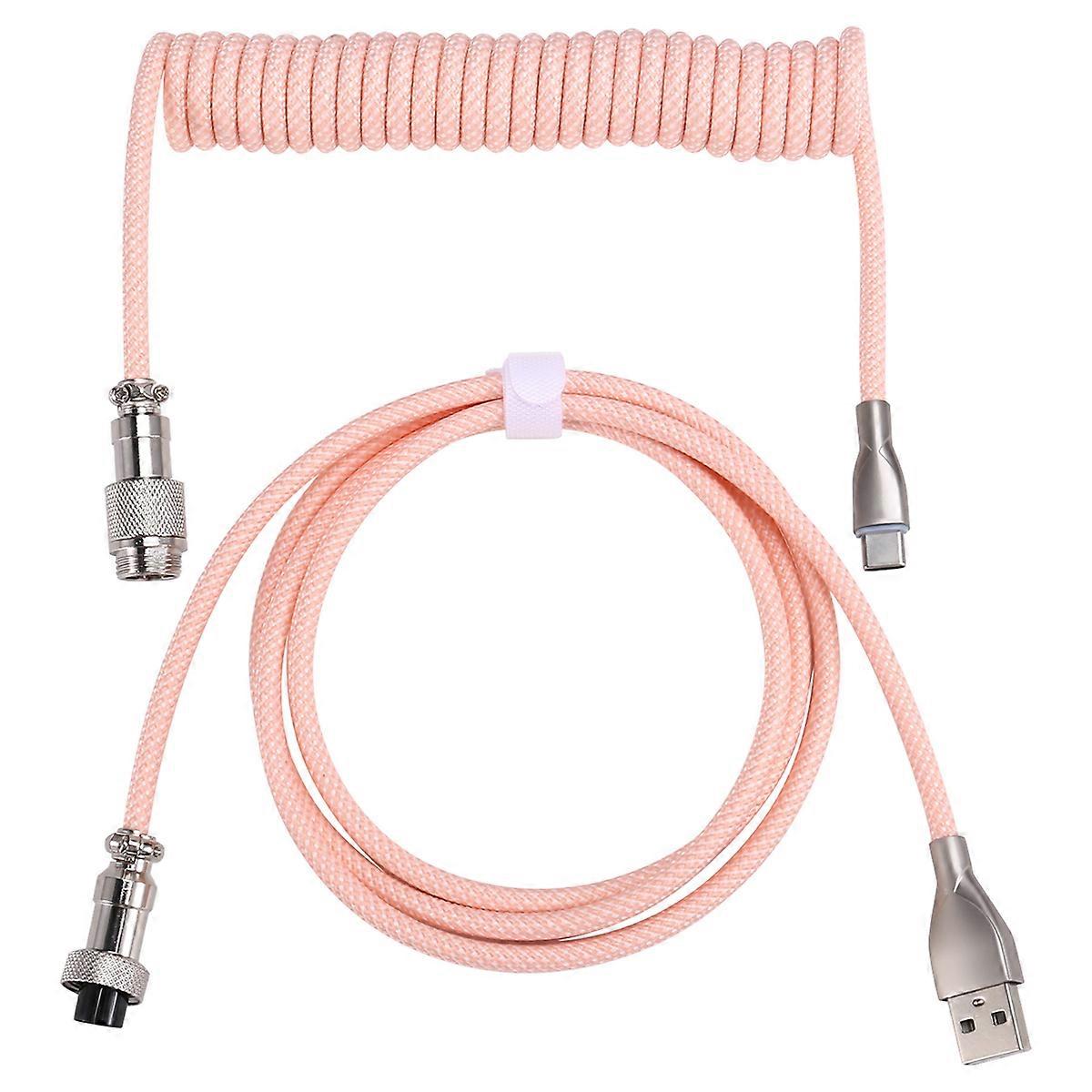 USB C Coiled Keyboard Cable Braided Mechanical Keyboard Cable E