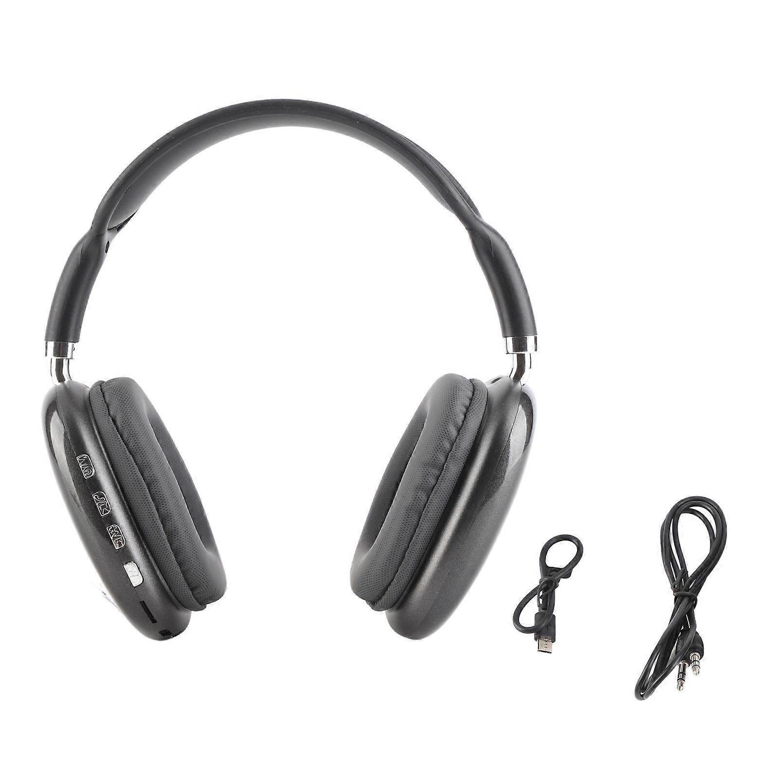 Wireless Bluetooth Headphones Dual Headset Stereo Retractable Comfortable Wireless Headset Black