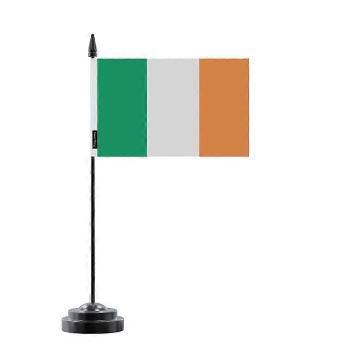 Table Flag - Ireland - 14 x 21 cm - Polyester - Plastic Pole - Double-sided Print