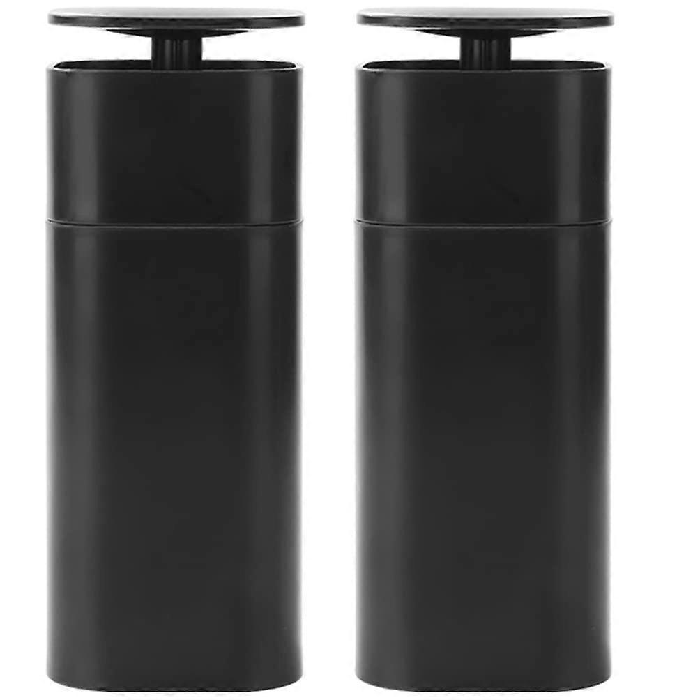 2Pcs Push Down Empty Pump Dispenser Bottle, Push Down Liquid Pumping Empty Bottle Dispenser for Nail Polish and Makeup Remover, Black