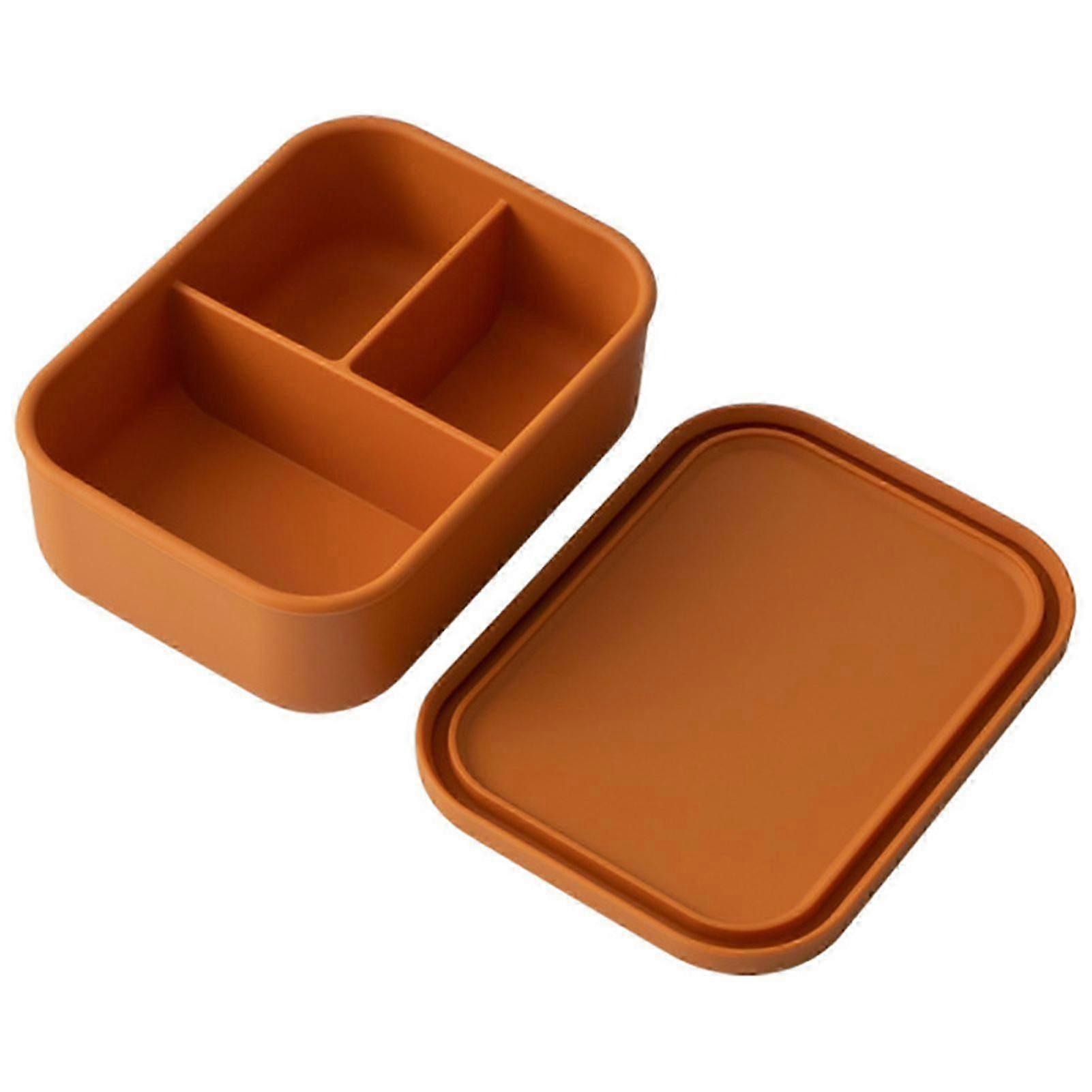 3-Compartment Silicone Bento Lunch Box Leakproof Microwave Safe Baby Food Container BPA-Free Toddler Meal Prep