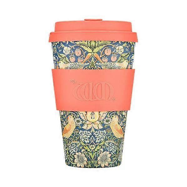 Ecoffeeカップ再利用可能なコーヒーカップウィリアムモリス植物ベースの環境に優しい旅行マグカップ14oz / 400ml