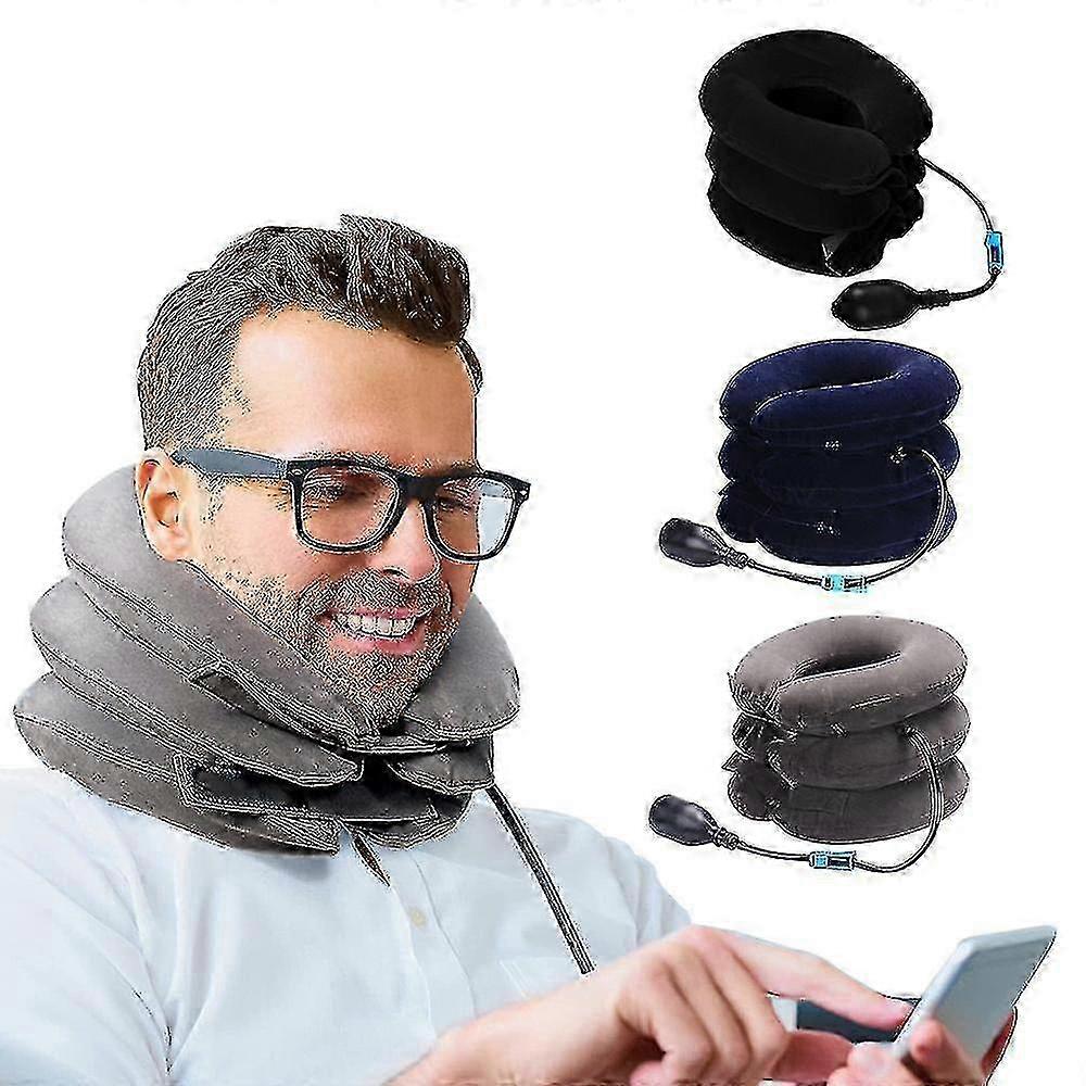 Inflatable Adjustable Cervical Neck Traction Device - Blue