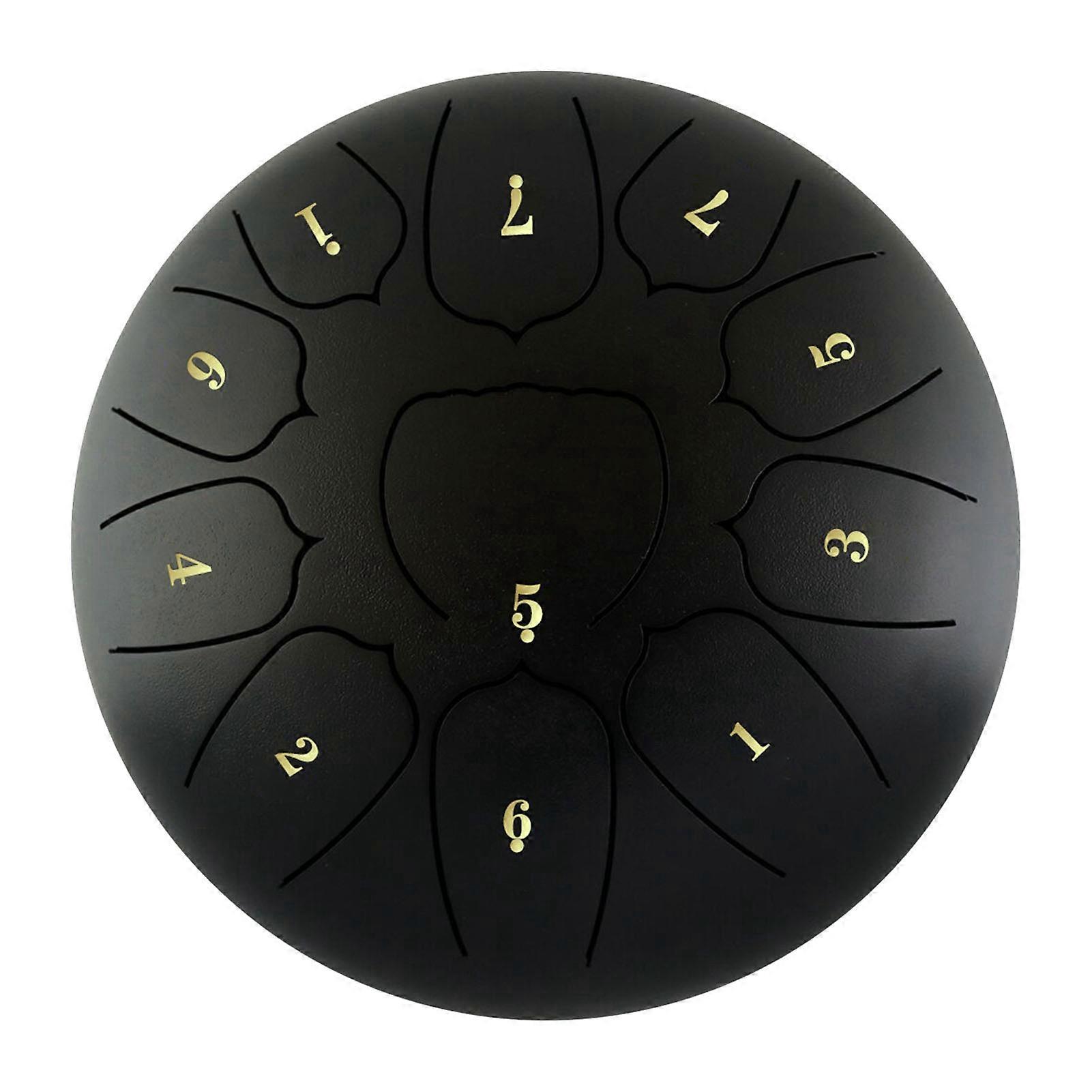 6 Inch Steel Tongue Drum 11 Notes Handpan Drum with Drum Mallet Finger Picks Percussion for Meditation Yoga