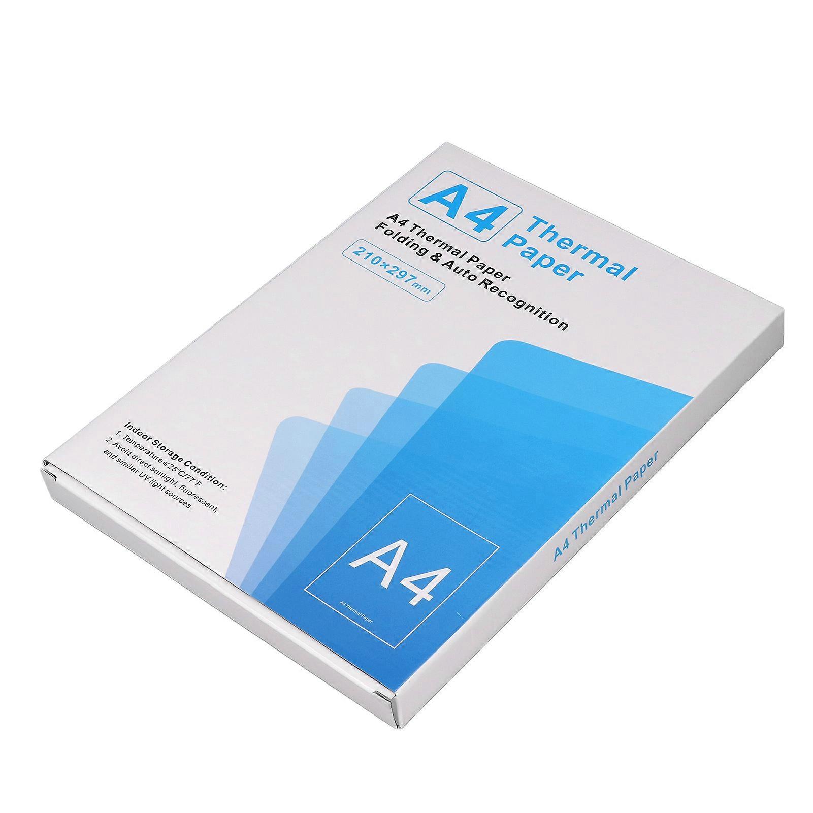 100 Sheets A4 Thermal Printing Paper for Portable Printer Quick Dry Compatibility Inkless Multifunctional Folded Thermal Paper 210 X 297mm 