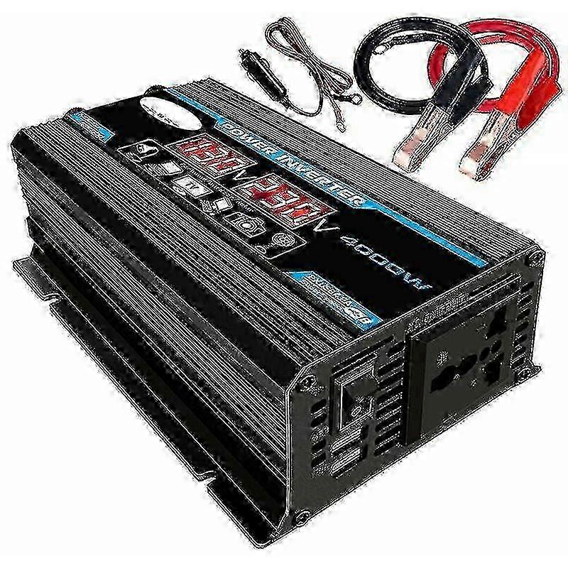 2025 4000w Pure Sine Inverter 12v 220v Sine Wave Inverter Transformer With Wireless Remote Control Led Display 2 Usb Port For Car Camping Travel f74