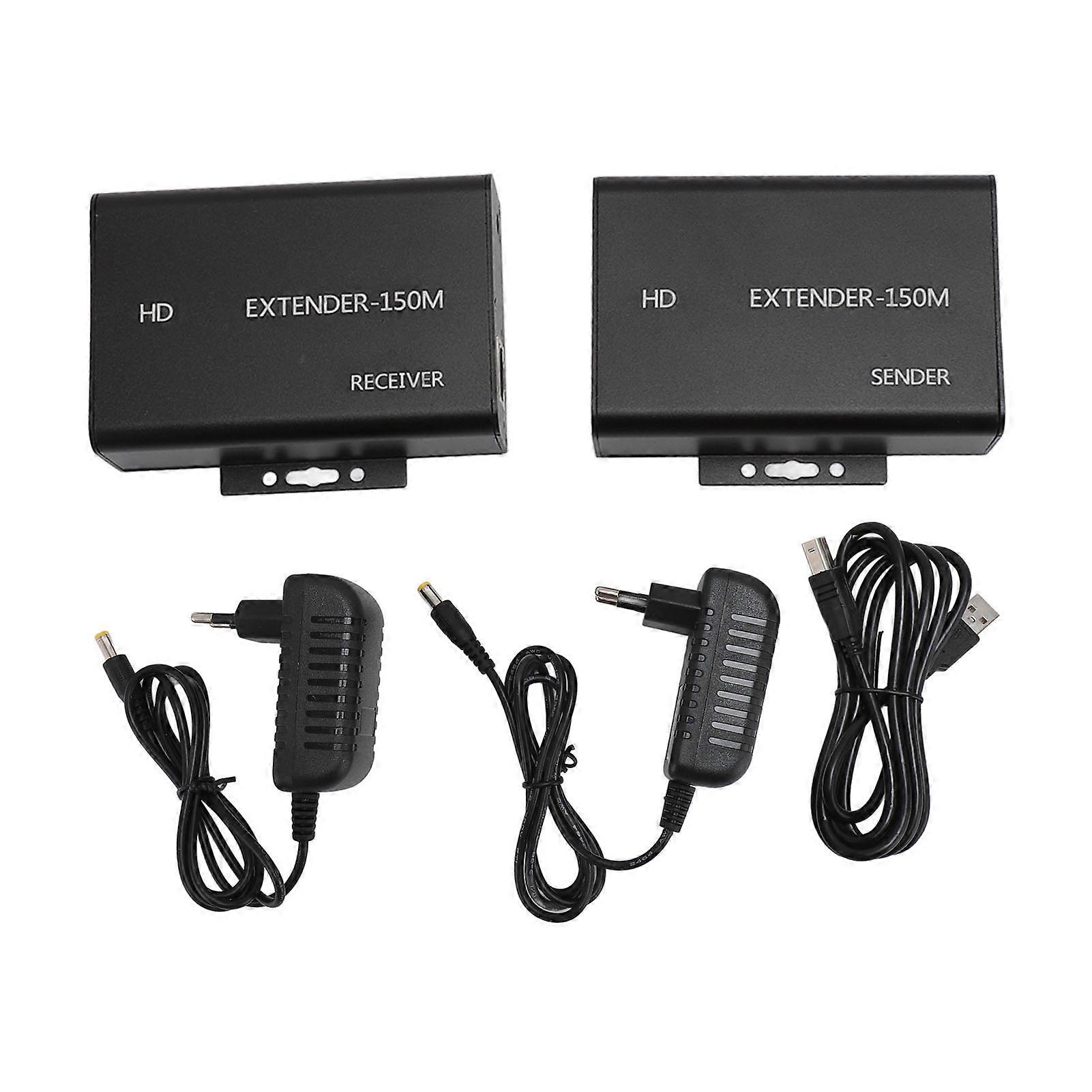150m HD KVM Extender - 1080P 60Hz Over Cat5e/6, USB, HD Multimedia Interface, EU Plug