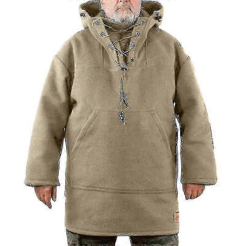 Jaqueta masculina de lã de inverno com capuz e capuz casual com capuz destacável