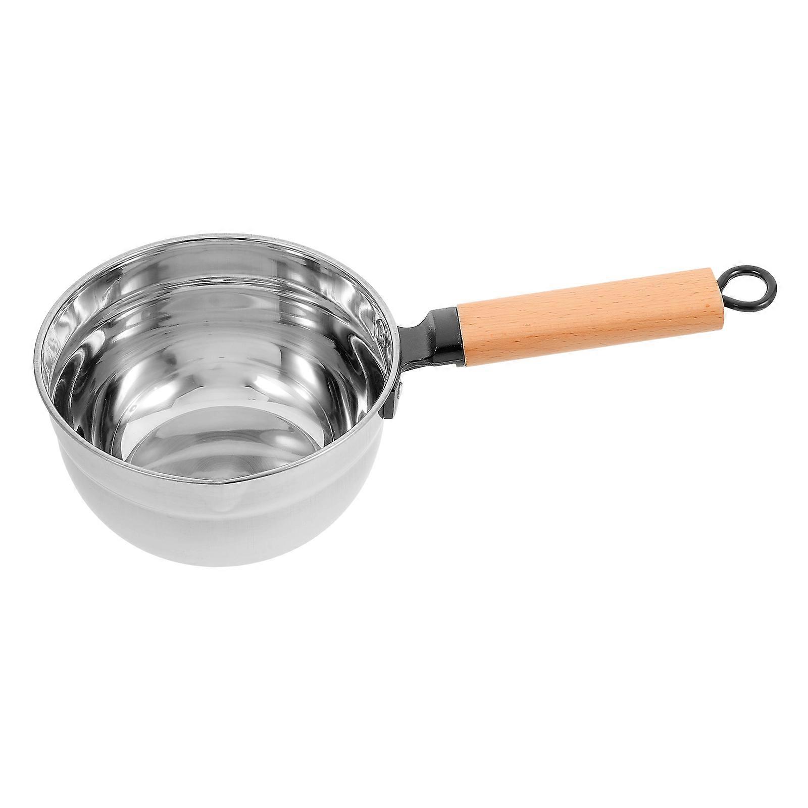 Stainless Steel Water Ladle with Wooden Handle for Home Use and Multifunctional Silver