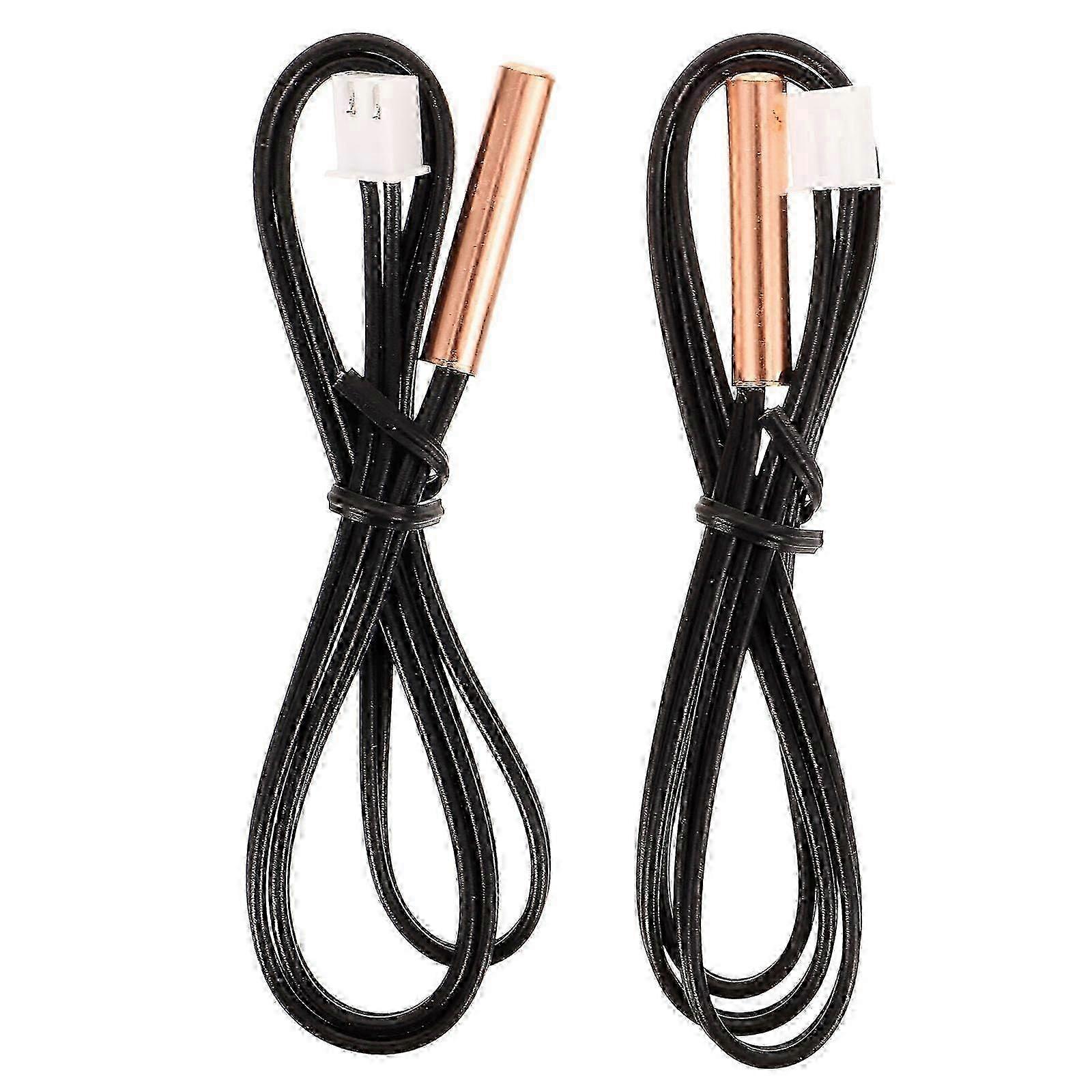 2-Pack 10K Copper Head AC Thermistor Sensor Probe for Air Conditioner Components