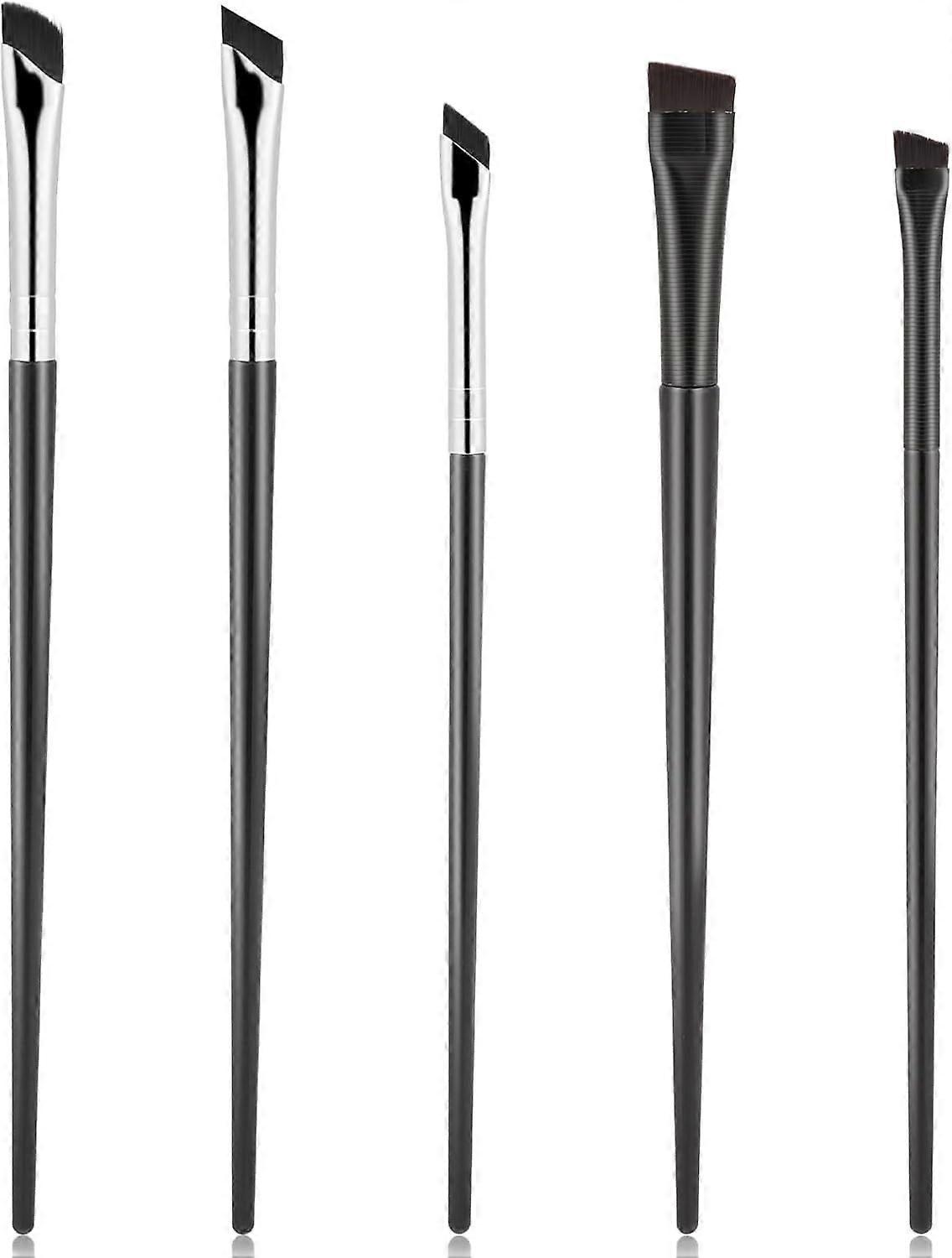 5 Pack Slanted Eyebrow Brush Eyeliner Brushes for Precision Makeup Application