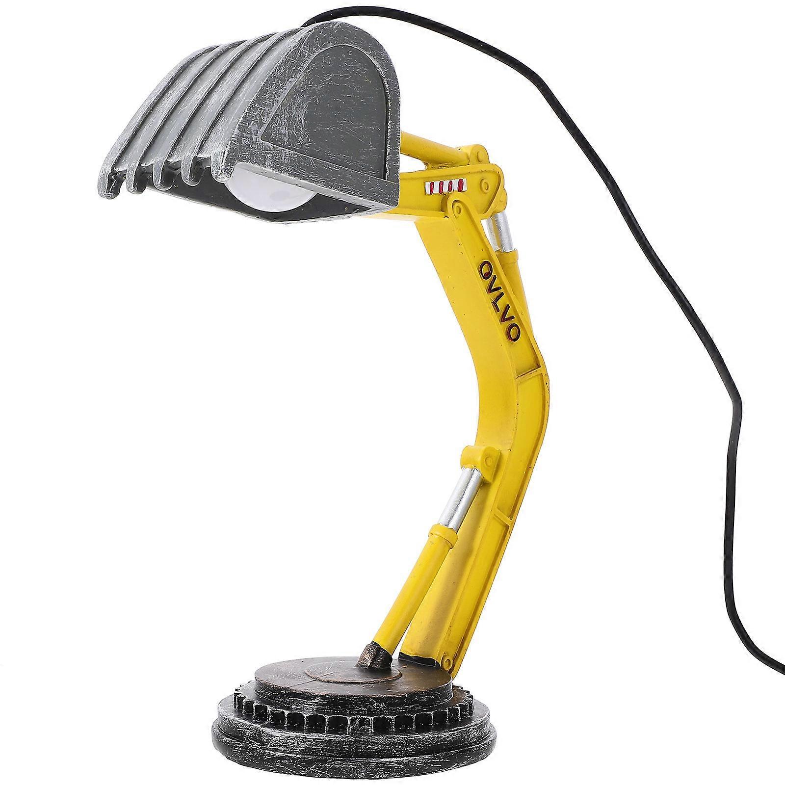 Excavator Table Lamp, Industrial Style Digger Design for Bedroom, Study Room & Nursery Decoration, Cool Lighting for Boys