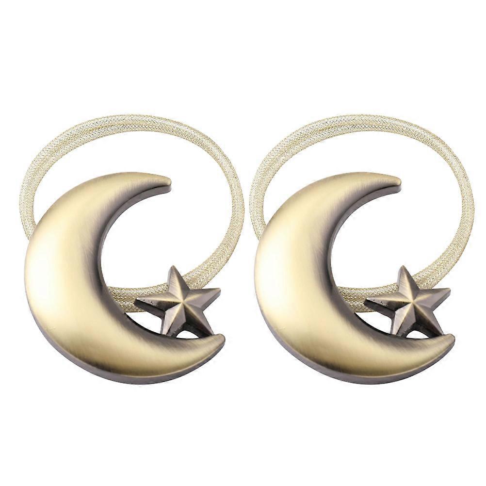 Modern Curtain Tiebacks with Magnetic Buckets for Home Decor Golden Zinc Alloy 2 Pcs