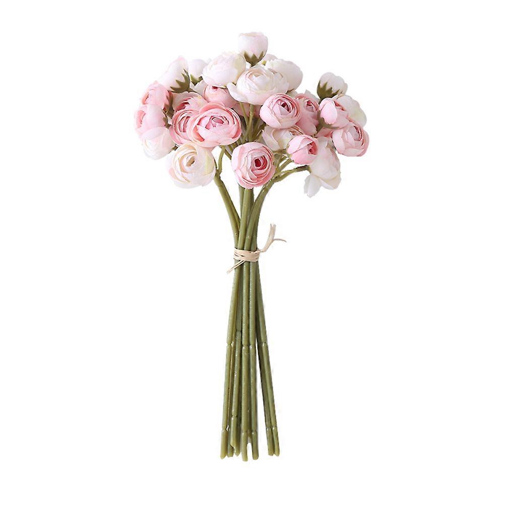 Silk Pink Tea Rose Artificial Flower Bundle for Decor with Material and Vivid Appearance 1pc