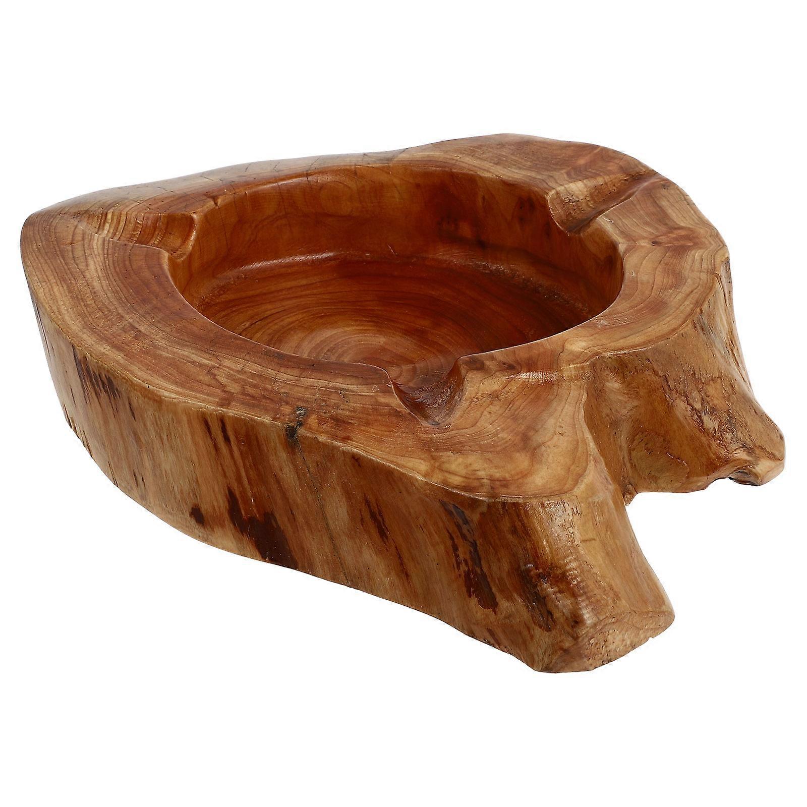 Retro Home Use Ashtray with Stable Flat Bottom and Smooth Surface for Easy Cleaning Light Brown