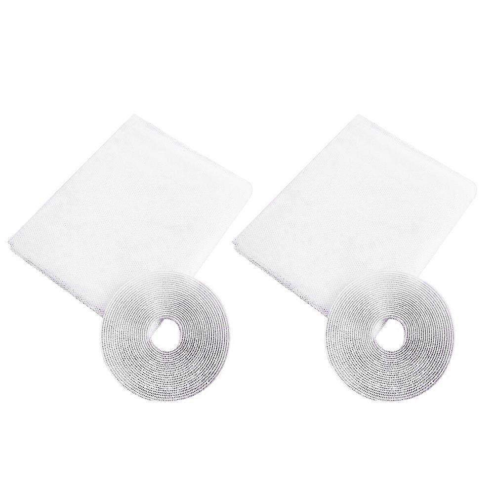 Self Adhesive Window Screen Netting Insect Netting Window Anti Insects Ventilation 200x150cm White 2 Sets