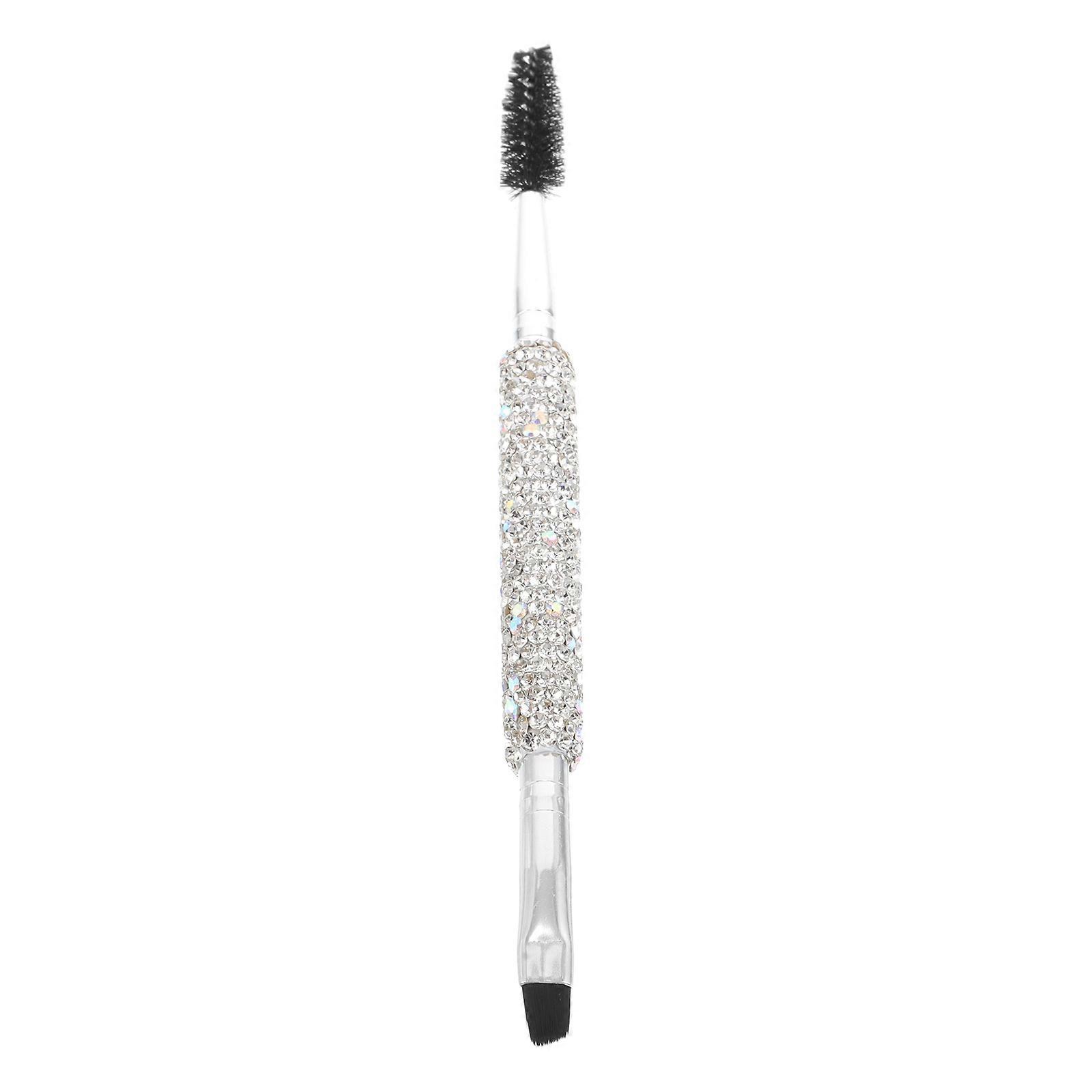 Dual Ended Eyebrow Brush with Rhinestone for Eyelash Comb and Grooming