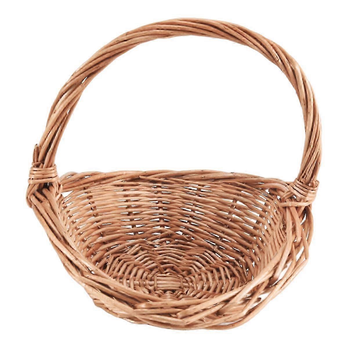 Wicker Basket with Handle - Woven Shopping Basket for Picnic, Gift Hamper & Kitchen Storage