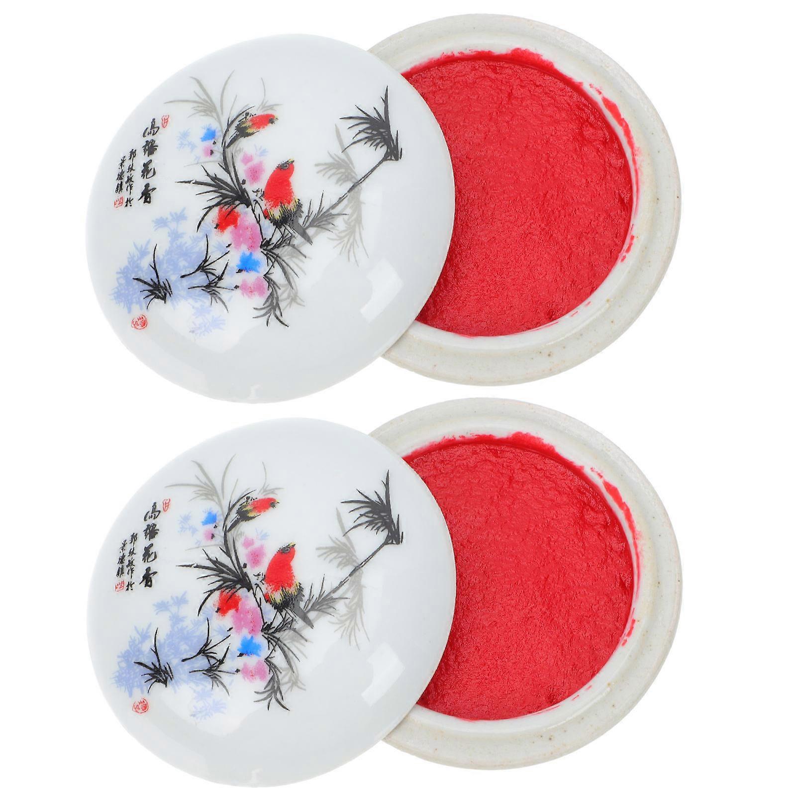 Ink Pad for Painting Red Small Inkpad School present Giving 2Pcs
