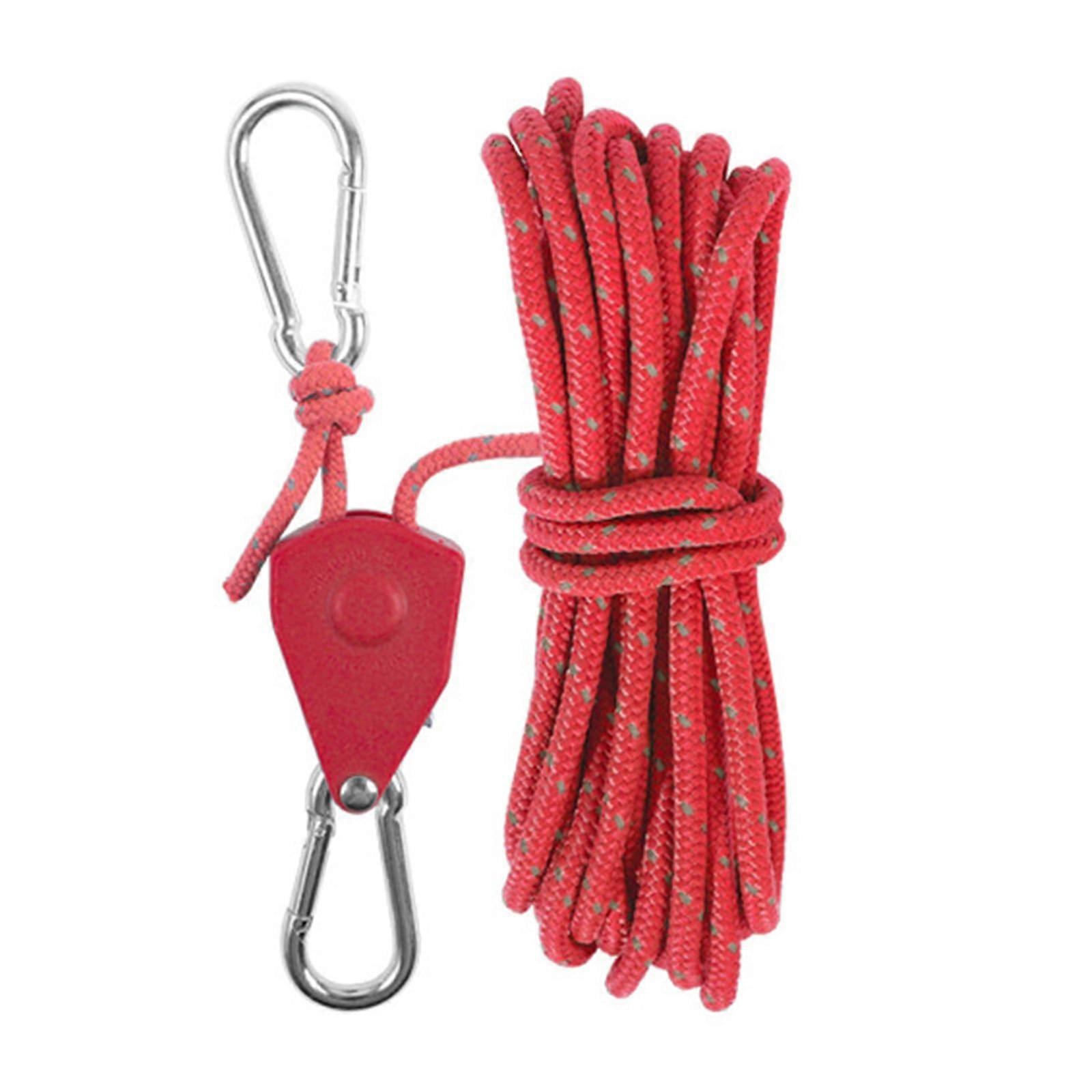 Adjustable Lanyard Hanger For Camping Gear, Durable Metal Pulley Hook, Rope Clip, Tent And Plant Support