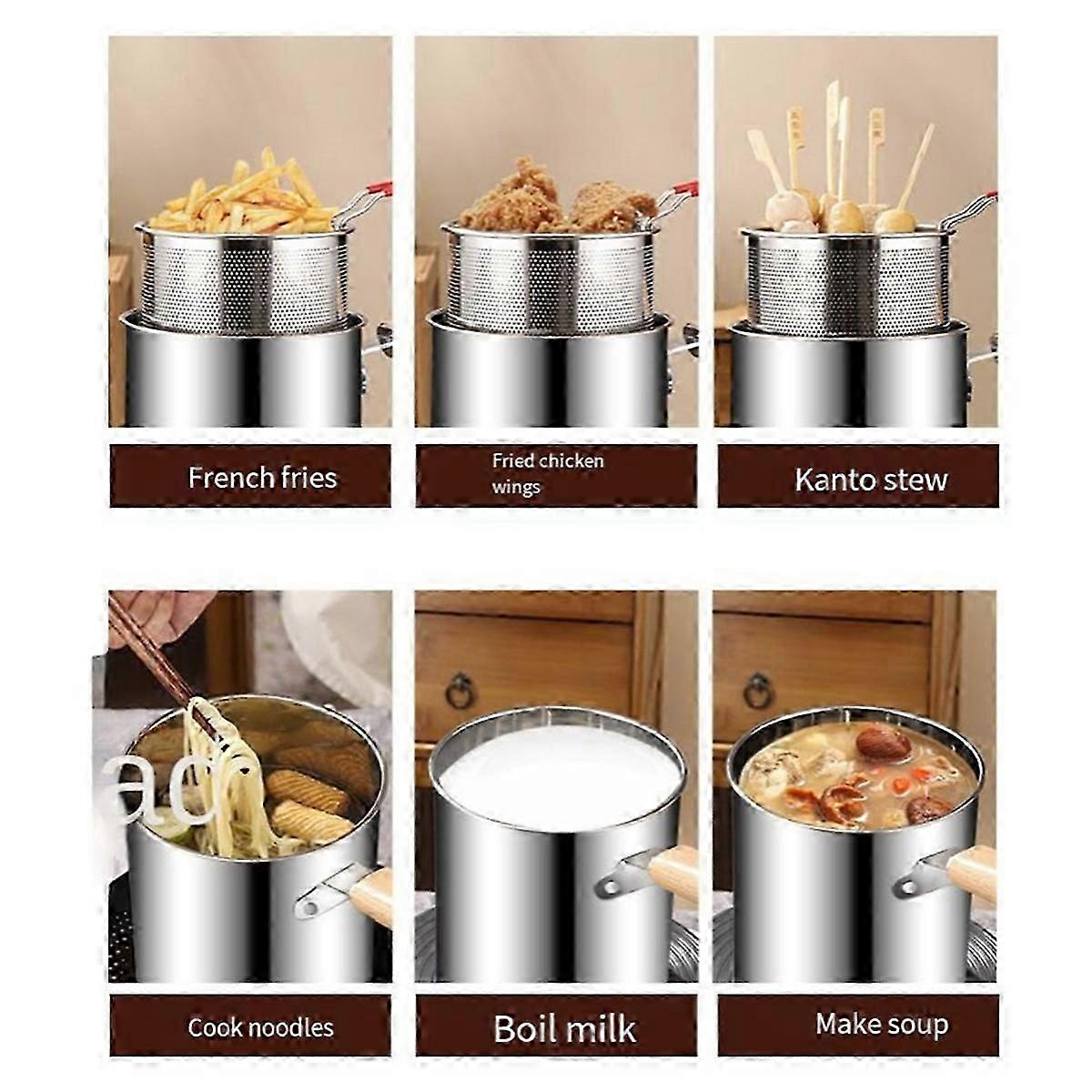 Multi-Purpose Frying Pot with Handles Milk Pot