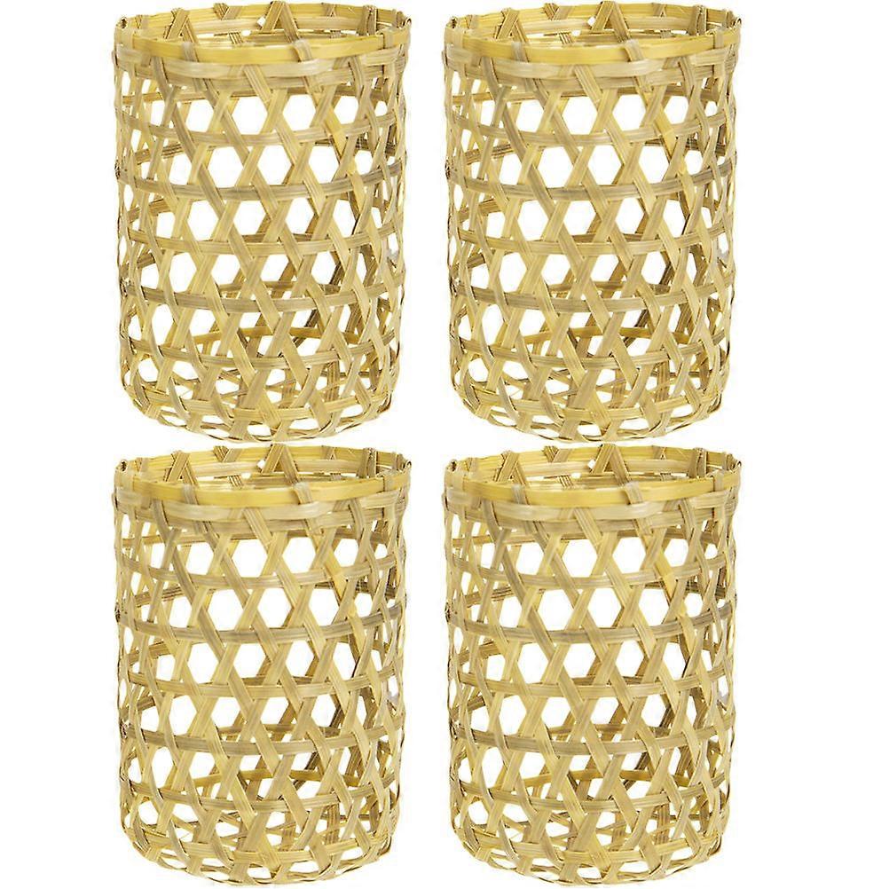 Bamboo Woven Sleeves Heat Insulating Protective Covers for Glass Vases, Scald Protection, Hand Guard, Creative & Practical Design for Family & Friends