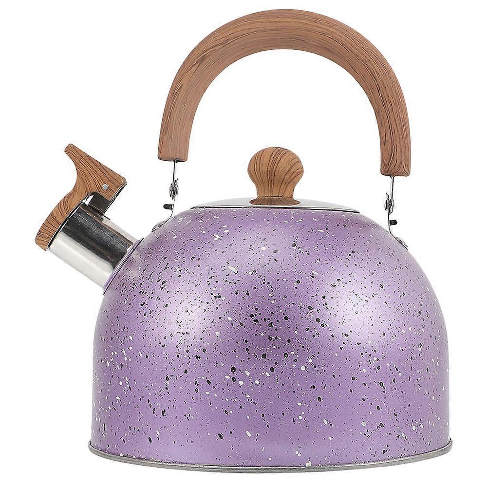 Çaydanlık Set Üstü Ocak Islık Su Isıtıcısı Kaynar Su Düz Tabanlı Basit Stil Restoran Kullanımı Mor 20.00X20.00X16.00CM Paslanmaz Çelik Ahşap 1 Takım