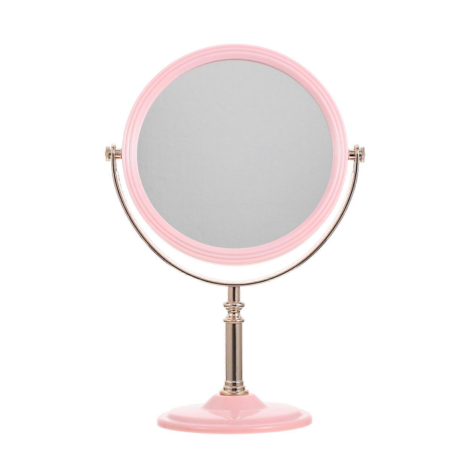 European Style Round Double Sided Makeup Mirror for Vanity Table – Rotatable Desktop Cosmetic Mirror with Stable Base and Clear HD Surface for Home